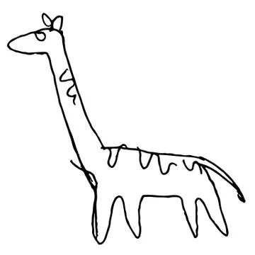 Giraffe doodle hand drawn 스톡 일러스트