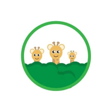 The giraffe eats leaves vektor design Stock Illustration