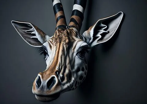 Giraffe face head hanging Stock Photos