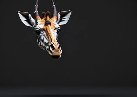 Giraffe face head hanging Stock Photos