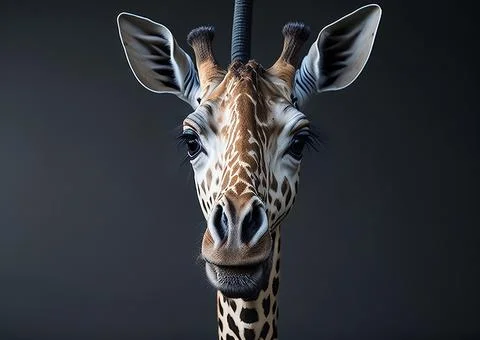 Giraffe face head hanging Stock Photos