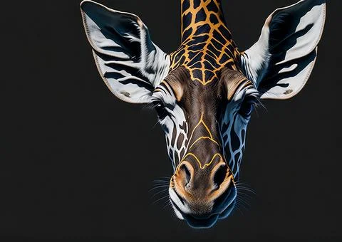 Giraffe face head hanging Stock Photos
