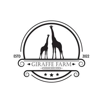 Giraffe farm logo Stock Illustration