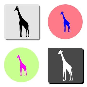 Giraffe. flat vector icon Stock Illustration