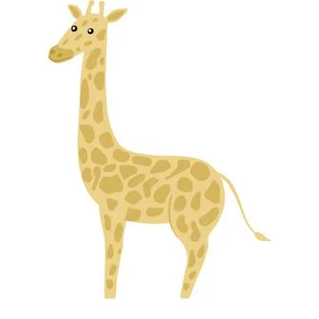 Giraffe full-length isolated on white background. Cute character from safari  Stock Illustration