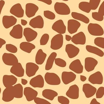 Giraffe fur seamless pattern, tropical animal skin texture. Stock Illustration