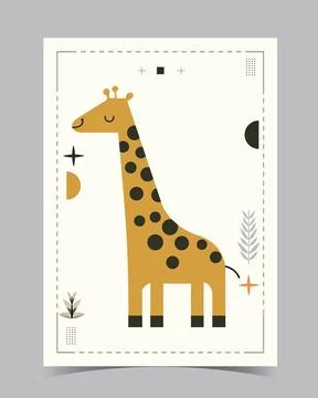 A giraffe with a giraffe on the back Stock Illustration