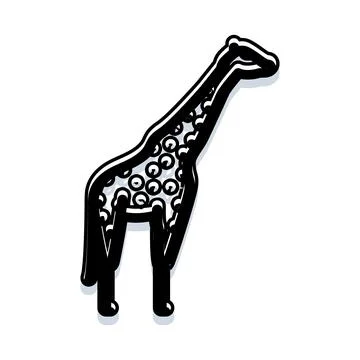 Giraffe graphic design with abstract circle pattern Stock Illustration