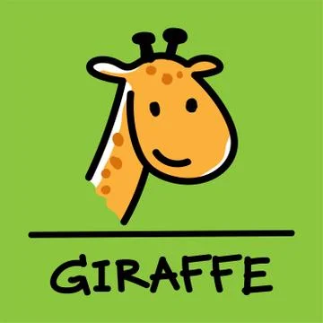 Giraffe hand-drawn style,Vector illustration. Stock Illustration