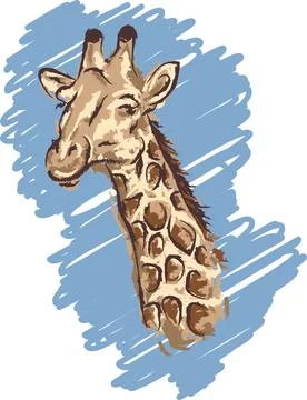 Giraffe Head Stock Illustration