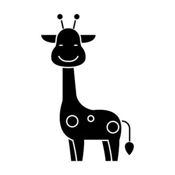 Giraffe icon, vector illustration, black sign on isolated background 스톡 일러스트