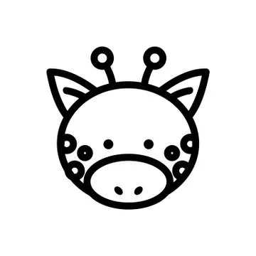 Giraffe icon vector. Isolated contour symbol illustration 스톡 일러스트