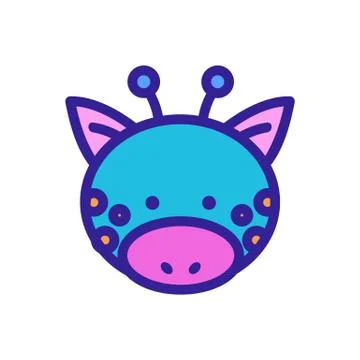 Giraffe icon vector. Isolated contour symbol illustration 스톡 일러스트