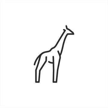 Giraffe Line Icon Stock Illustration