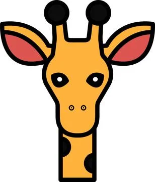 Giraffe in line icon style Stock Illustration