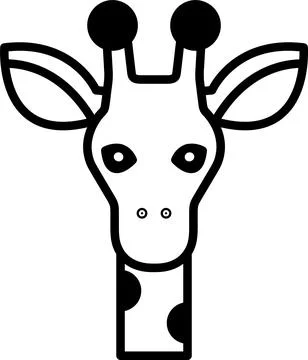 Giraffe in line icon style Stock Illustration