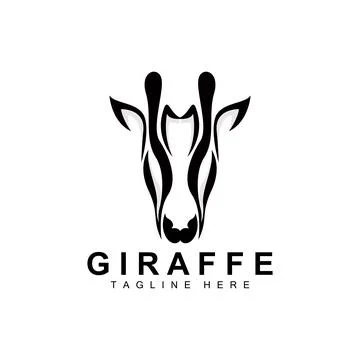 Giraffe Logo Design, Giraffe Head Vector Silhouette, High Neck Animal, Zoo,.. Stock-Illustration