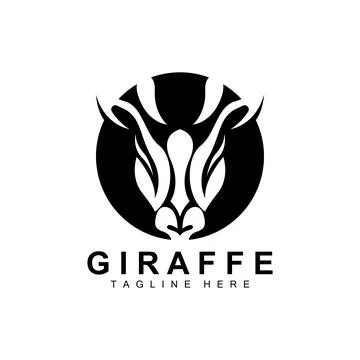 Giraffe Logo Design, Giraffe Head Vector Silhouette, High Neck Animal, Zoo,.. Stock Illustration