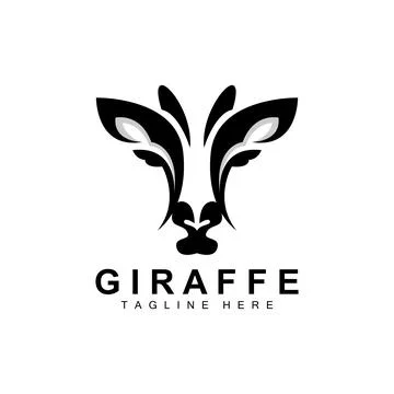 Giraffe Logo Design, Giraffe Head Vector Silhouette, High Neck Animal, Zoo,.. Stock Illustration