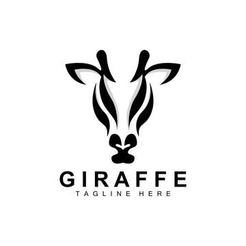 Giraffe Logo Design, Giraffe Head Vector Silhouette, High Neck Animal, Zoo,.. Stock Illustration