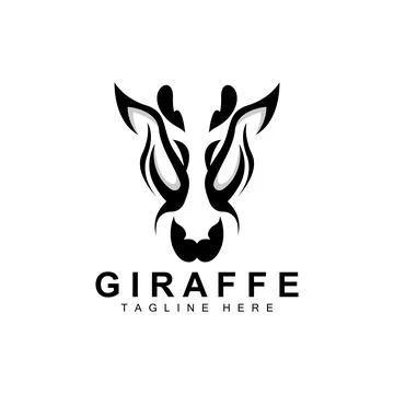Giraffe Logo Design, Giraffe Head Vector Silhouette, High Neck Animal, Zoo,.. Stock Illustration