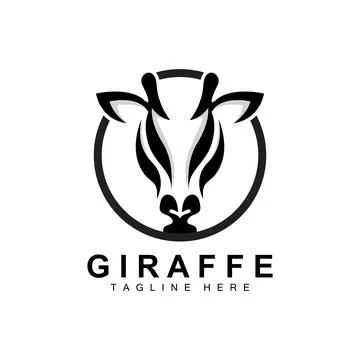 Giraffe Logo Design, Giraffe Head Vector Silhouette, High Neck Animal, Zoo,.. Stock Illustration