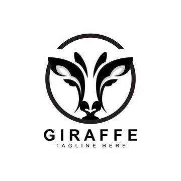 Giraffe Logo Design, Giraffe Head Vector Silhouette, High Neck Animal, Zoo,.. イラスト素材