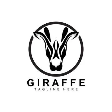 Giraffe Logo Design, Giraffe Head Vector Silhouette, High Neck Animal, Zoo,.. Stock Illustration