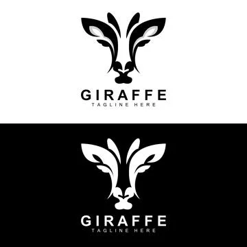 Giraffe Logo Design, Giraffe Head Vector Silhouette, High Neck Animal, Zoo,.. Stock Illustration