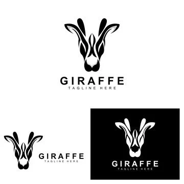 Giraffe Logo Design, Giraffe Head Vector Silhouette, High Neck Animal, Zoo,.. Stock-Illustration