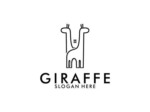 Giraffe logo vector, Giraffe icon logo design template	 Stock Illustration