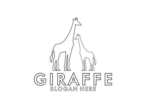 Giraffe logo vector, Giraffe icon logo design template	 Stock Illustration