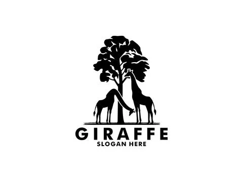 Giraffe logo vector, Giraffe icon logo design template	 Stock Illustration