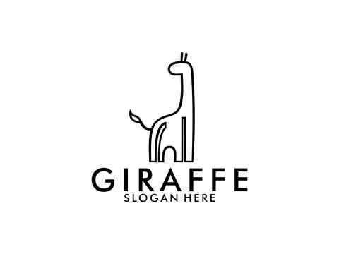 Giraffe logo vector, Giraffe icon logo design template	 Stock Illustration
