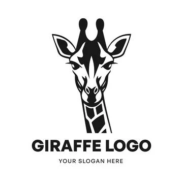 Giraffe logo vector template emblem symbol. Head icon design isolated on white Stock Illustration