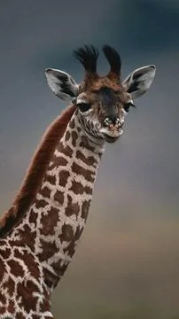 Giraffe Looking Up Against Sky Stock Photos