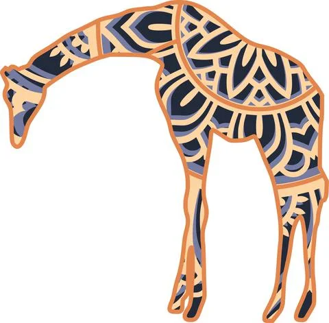 Giraffe mandala Stock Illustration