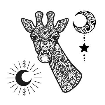 Giraffe mandala. Vector illustration Stock Illustration