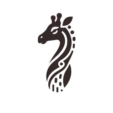 Giraffe Minimalist Logo Vector Illustrator Stock Illustration