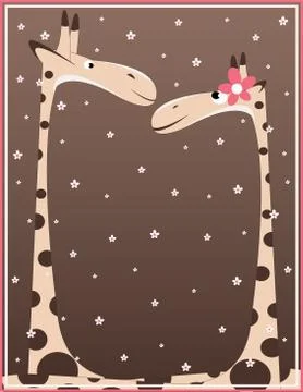Giraffe pair Stock Illustration