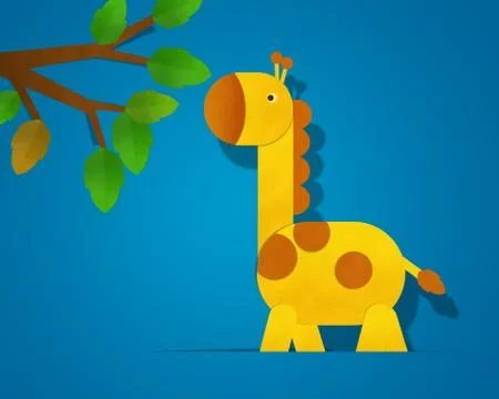 Giraffe paper clipart Stock Illustration