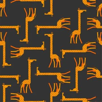 Giraffe pattern seamless. Long neck beast. Africa animal background. Ilustración de archivo