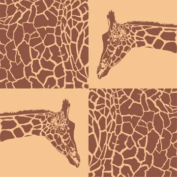 Giraffe patterns beige and brown Stock Illustration