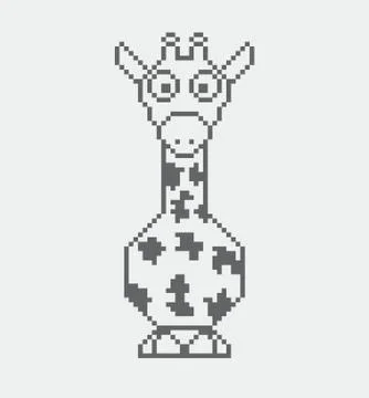 Giraffe pixel Icon, in the vector Stock Illustration