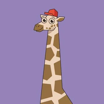 Giraffe with a Red Cap Illustration
