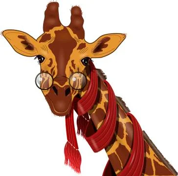 Giraffe in a scarf Stock Illustration