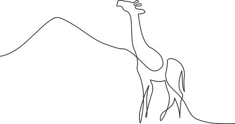 Giraffe silhouette on hillside Vector 스톡 일러스트