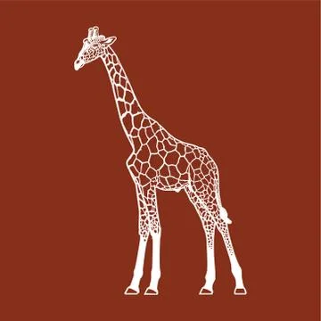 Giraffe silhouette sign vector Stock Illustration