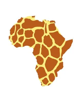 Giraffe skin pattern over map of Africa vector silhouette イラスト素材