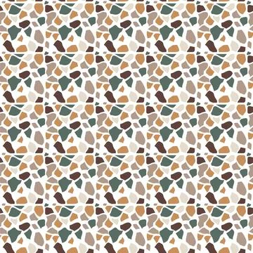 Giraffe skin seamless pattern with organic polygon shapes in natural brown .. Illustrazione stock